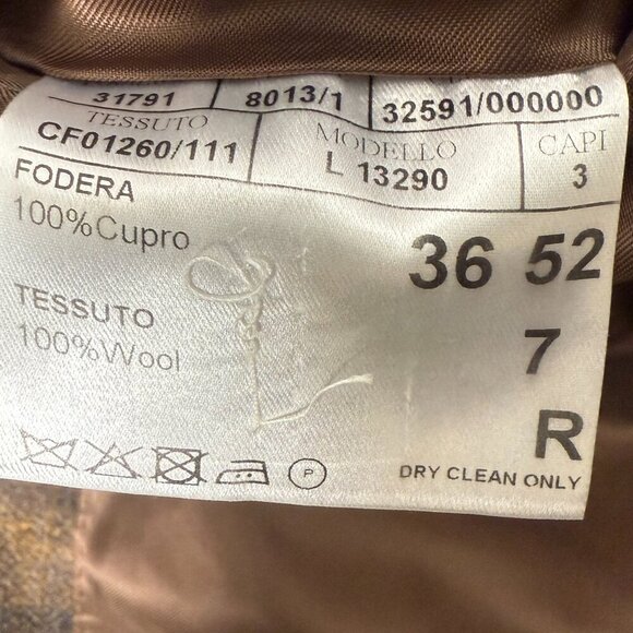 Canali Sports Blazer 100% Wool Brown & Gray Plaid 52R Best Fall Color Combo - Picture 2 of 14